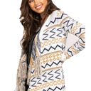 Shyanne  Country Open Front Cardigan Sweater Western Boho Womens M Chevron Photo 1