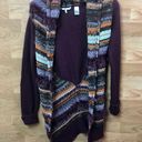 BKE  Size Small Crochet Open Front Cardigan Sweater Combination Deep Burg… Photo 0