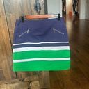 Anne Klein ANNE KLEINS Women's Navy Blue Green White Spring Summer Striped Skirt Size 8 Photo 0