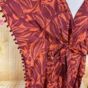 TRUE DESTINATIONS Floral Cover Up Kaftan Robe Maxi Size S Orange Photo 5