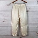 Eberjay Eberjey Womens Pants Sz M Cream High Rise Pajama Bottom Silk Satin Sleepwear Photo 1