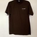 NWT Sporty & Rich Brown Serif Logo Embroidered Tee T Shirt Photo 3