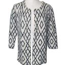 Pink Martini  Wool Blend Abstract Print Open Front Cardigan Small Black Beige Photo 0