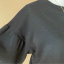 Elan  | Black Puff Sleeve Raw Hem Sweatshirt Sz M Photo 1