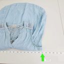 Holding Horses  Womens Blue Chambray Denim Crochet Bohemian Western Button Down Photo 10