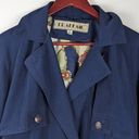 Vintage Blue Braefair  Trench Coat Rain Jacket Front Tie Size Women's 4 + Scarf Photo 8