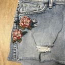 Silver Jeans  Aiko Jean Shorts Floral Embroidered Denim Size 28 Photo 9