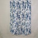 ROWA Blue Floral Print Smocked Sleeveless Mini Dress size medium Photo 2