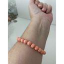 Boutique Handmade light salmon pink beaded bangle bracelet Photo 1