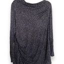 Skinny Girl  Womens Top Size 2X Gray Black Leopard Print Boatneck Side Ruched NEW Photo 1