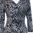 Ellen Tracy Women's Faux Wrap Dress Jersey Black Snow Leopard Size Medium M Photo 8