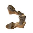 Sam Edelman  Ladies 10 Willow Brown Suede Cork Wedge Sandals Ankle Buckle Closure Photo 3