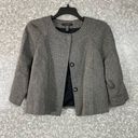 Laundry by Shelli Segal  Women's Gray Wool Blend Tweed Blazer - Size 8 - Cropped Photo 1