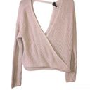 The Moon  & Madison Surplice Faux Wrap Sweater Tan Blush Medium Photo 0