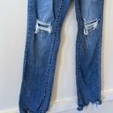 Judy Blue  Women Distressed Straight Mid Rise Raw Hem Jeans 3/26  Blue Photo 5