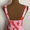 J.Crew  factory Squareneck tiered starfish and lobster print midi dress pink sz 4 Photo 8