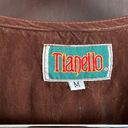 TIANELLO | 80s Vintage Hand Painted Western Style Silk Vest | Size Medium Brown Photo 1