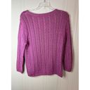 Talbots  M Cable Knit 100% Cotton Crew Neck Sweater Pink Rose Color Comfy Cozy Photo 1