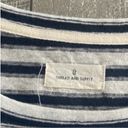 Thread and Supply  Size Large Blue and White Striped Tie Front Top Photo 2