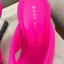 Good American Neon Pink Cinderella Lucite Wedge Heel Thong Scuba Womens Size 4 Photo 7