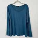 Natori [] Teal Scoop Neck Long Sleeve Shirt Supersoft Relaxed Fit Size Large L Photo 0