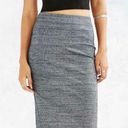 Silence + Noise Uni Ribbed Grey Midi Skirt Photo 0