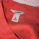 L.L.Bean  large peach color linen long sleeve top Photo 3