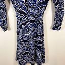 INC NWT  Black Navy White Puff Scroll Long Sleeve Waist Tie Business Casual Dress Photo 6