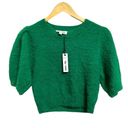 The Moon Day +  women's green fuzzy knit crop top size Medium NEW Photo 1