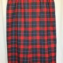 Pendleton  Women's 100% Virgin Wool Tartan Red Plaid Midi Skirt Size 14 Petite Photo 1