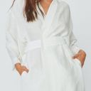 Lunya Good in Bed Women Linen Silk Striped Resort Kimino Robe Multi Photo 3