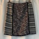 The Loft  Outlet NWT black white Geometric Textured print Skirt women sz 2 Photo 2