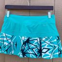 Nike  Womens Skort Skirt Victory Pleated Tennis Teal Black White Print Small Photo 2