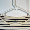 L.L.Bean Women's  Tan Navy Stripe Long Sleeve Crewneck Pullover Shirt Size Small Photo 4