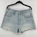 Madewell  Relaxed Denim Shorts Jean Cut Off Fray Raw Hem Light Wash Blue Size 29 Photo 6