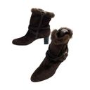 Stuart Weitzman  Womens Suede Faux Fur Lined Ankle Heeled Boots Brown Size 9.5W Photo 1