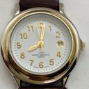 Advance ladies Quartz analog date watch 28mm two tone brown leather w/battery Photo 1