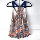 AQUA  Printed Tank With Ribbon Straps Photo 3