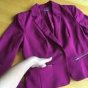 New York & Co. One Button Blazer, Zipper Pockets, Magenta Pink, Size 10 Photo 3