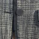 Talbots Classic Preppy Navy Blue Tweed Ruffle Blazer Jacket Cotton Wool womens 8 Photo 5