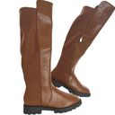 Shoedazzle  Demi Boots Riding Chunky Lug Sole Brown Knee High Photo 1