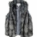 BCBGeneration  Womens Size Medium Faux Fur Vest Gray Lined Open Front Shaggy IL Photo 3