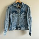 River Island Distressed Denim Jacket 100% Cotton Size 10 Photo 4