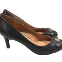 Tommy Hilfiger  Kaprice Women Almond Toe Leather Black Heels Size Photo 0