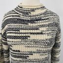 Garnet Hill  Artemis Sweater Organic Cotton Pullover Mockneck Knit Cream Black XS Photo 2