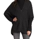 Vince  • Yak Cable Knit Poncho Sweater zip front oversized Dark Slate grey wool Photo 0