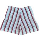 Loro Piana  Women’s High Waist Antigua Striped Linen Shorts - White, Red 44IT 8US Photo 1