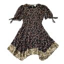 Rebecca Taylor NWT  Lia Floral in Black Combo Silk Blend Short Dress XS $450 Photo 1