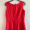 Oleg Cassini Vintage  Dress Bright Coral Sleeveless Drop Waist Pleated Sz 10 EUC Photo 7