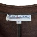 Jessica Howard Vintage  Sparkly Wrap Style Chocolate Brown Evening Dress Gown Photo 2